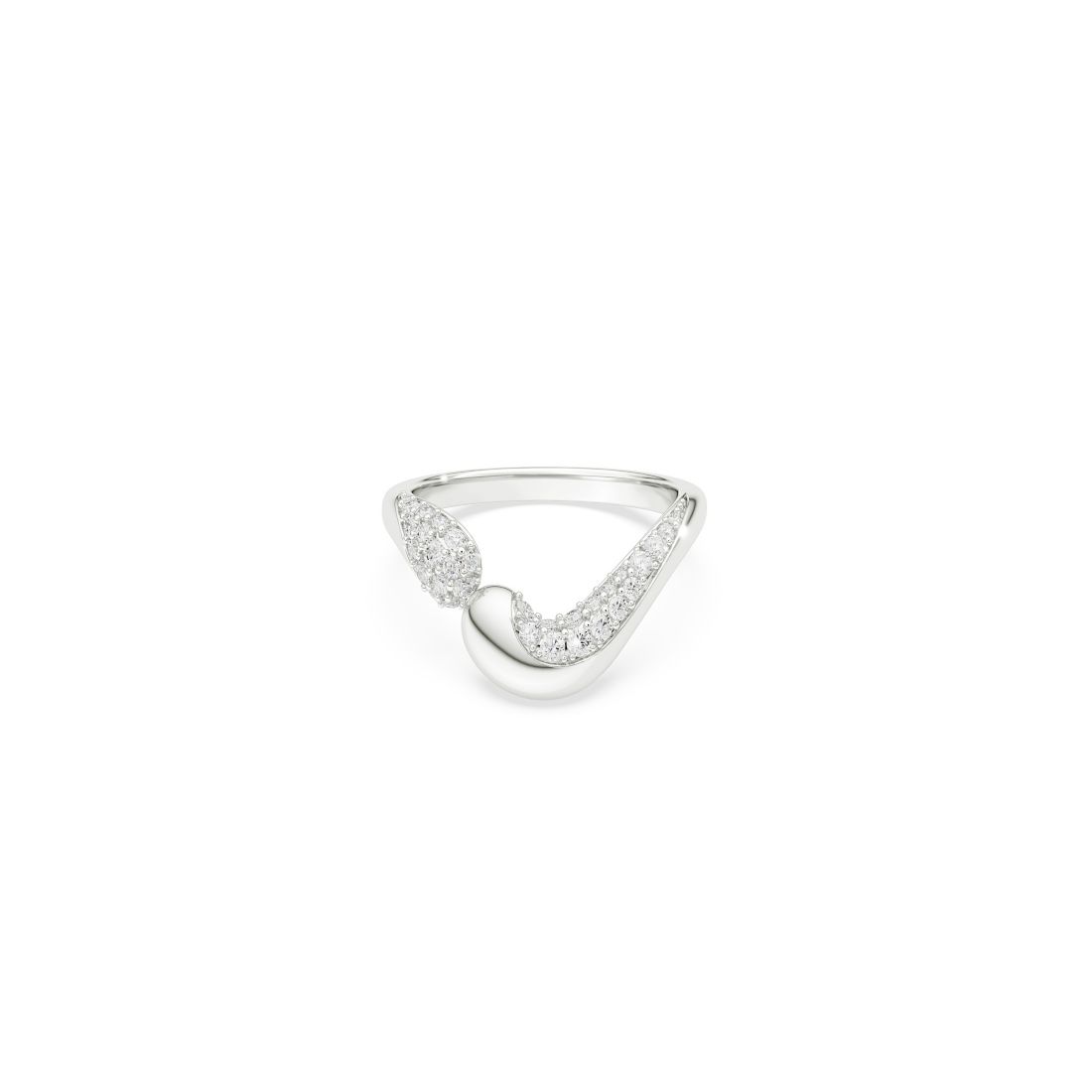 Swarovski Sterling Silver-Plated White Crystals Ring
