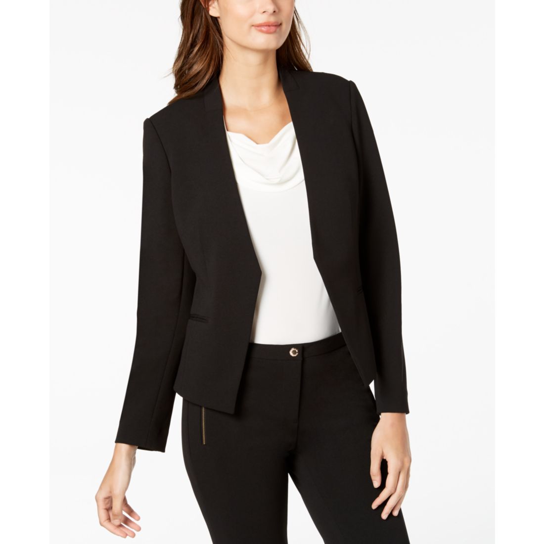 Calvin Klein Petite Asymmetrical Open-Front Blazer