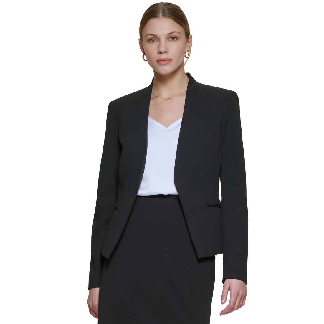 Calvin Klein Asymmetrical Open-Front Blazer, Regular and Petite Sizes