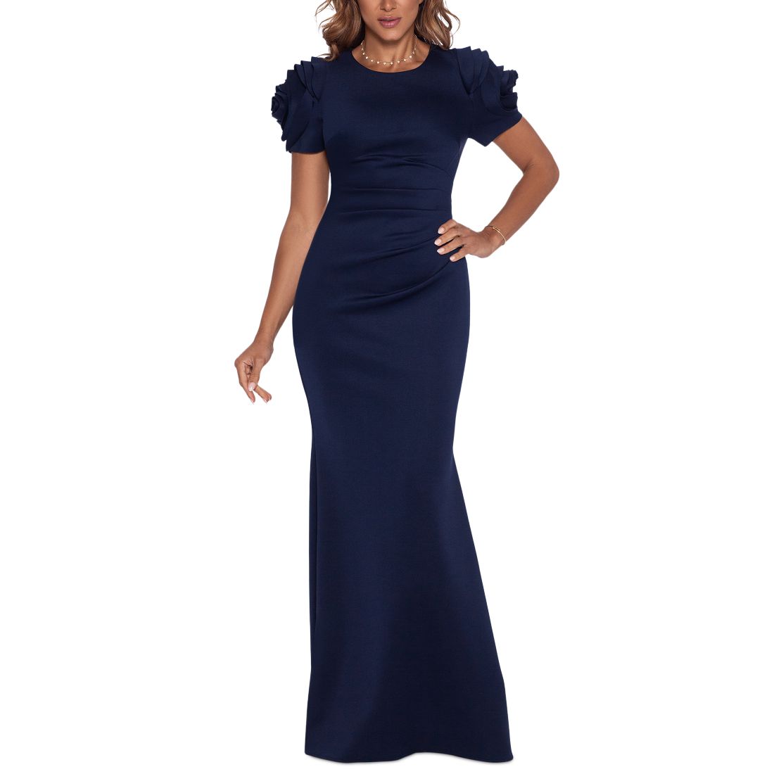 Xscape Ruched Fit & Flare Gown