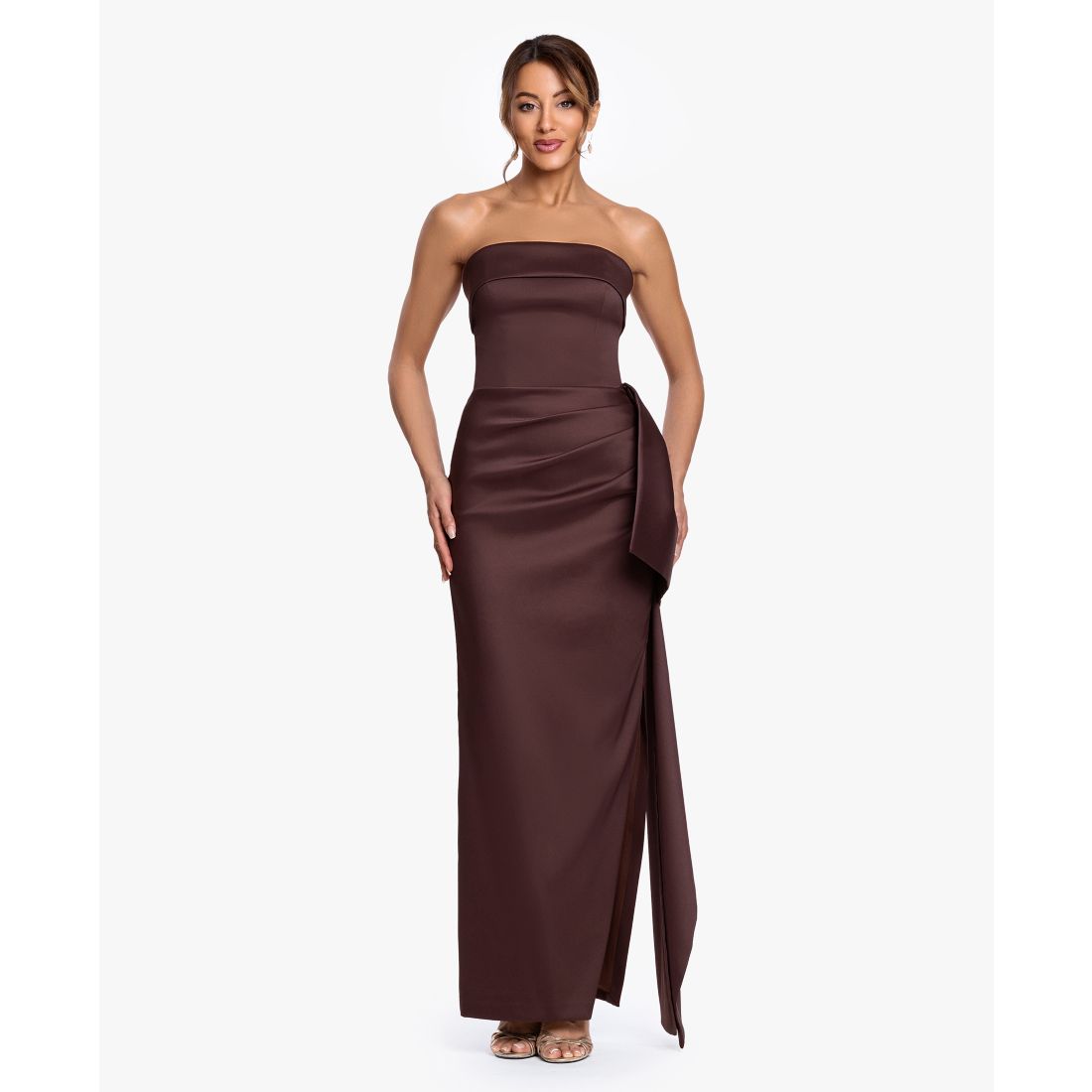 Xscape Women's Strapless Ruffle Long Dress