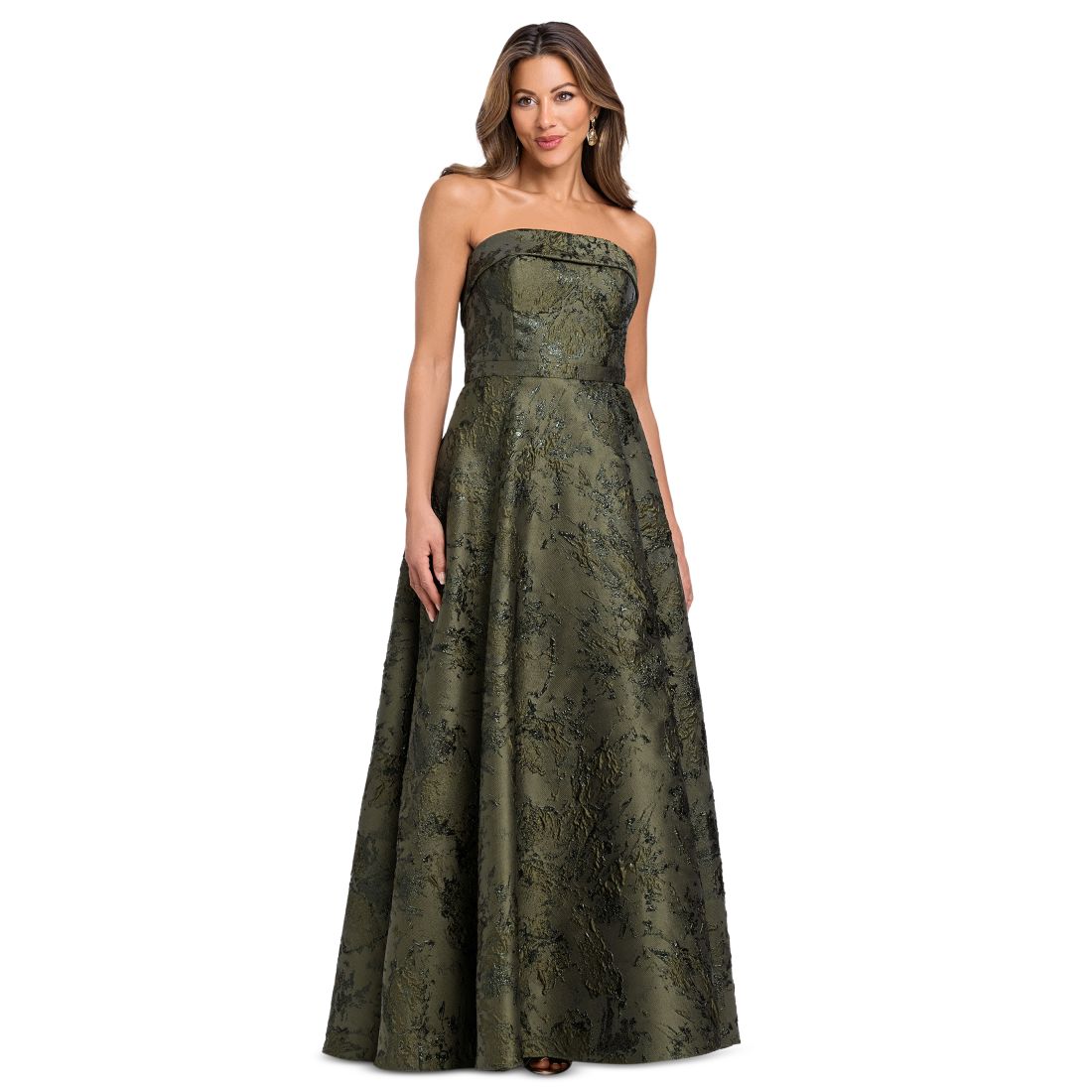 Xscape Women's Brocade Strapless Gown