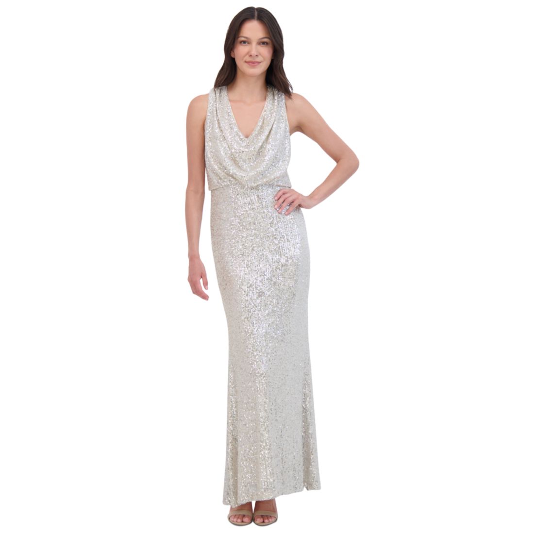Macy*s Eliza J Women's Sequined Cowlneck Gown available now at Orland Square