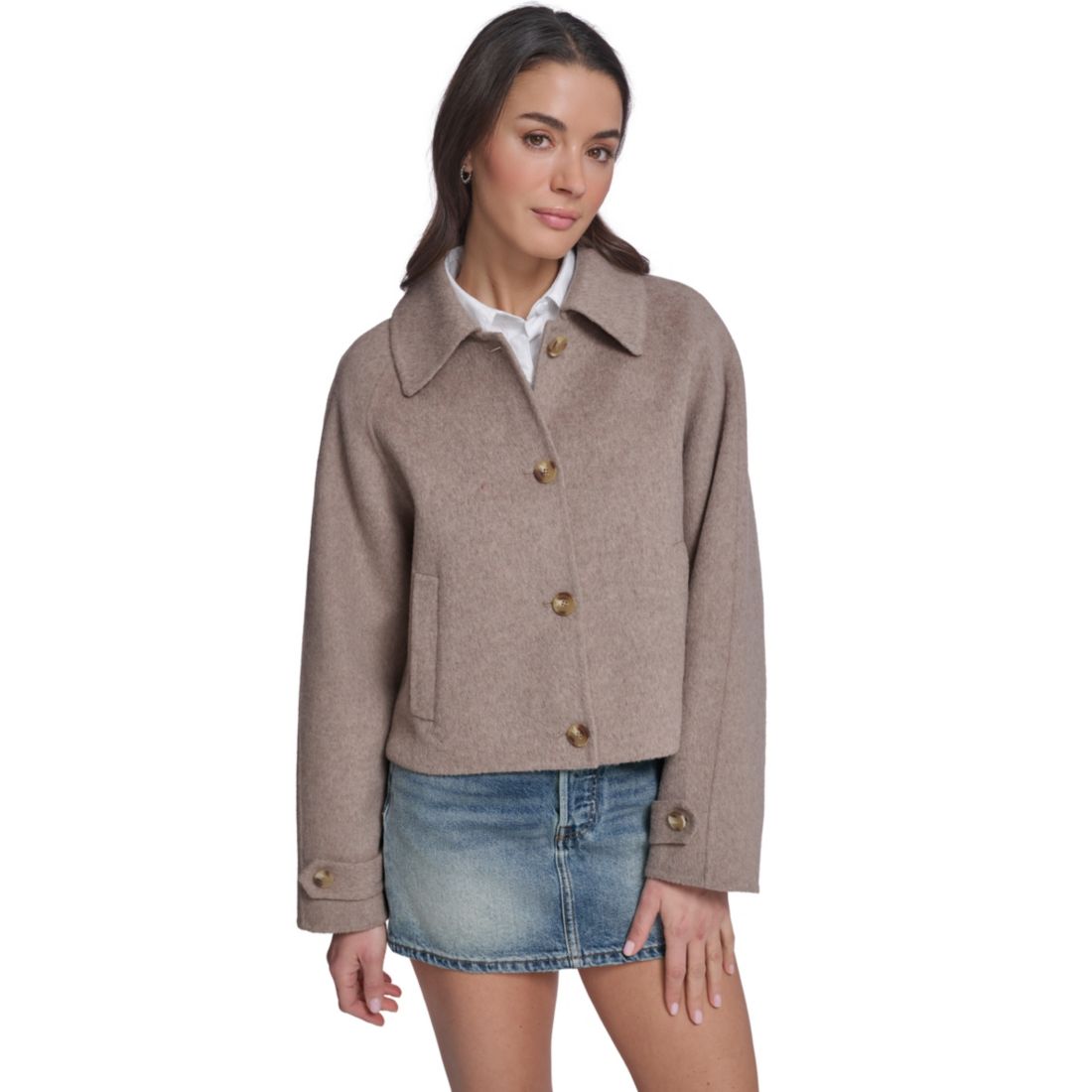 Levi s Women's Wool-Blend Shacket L02 Cropped Button-Front Jacket
