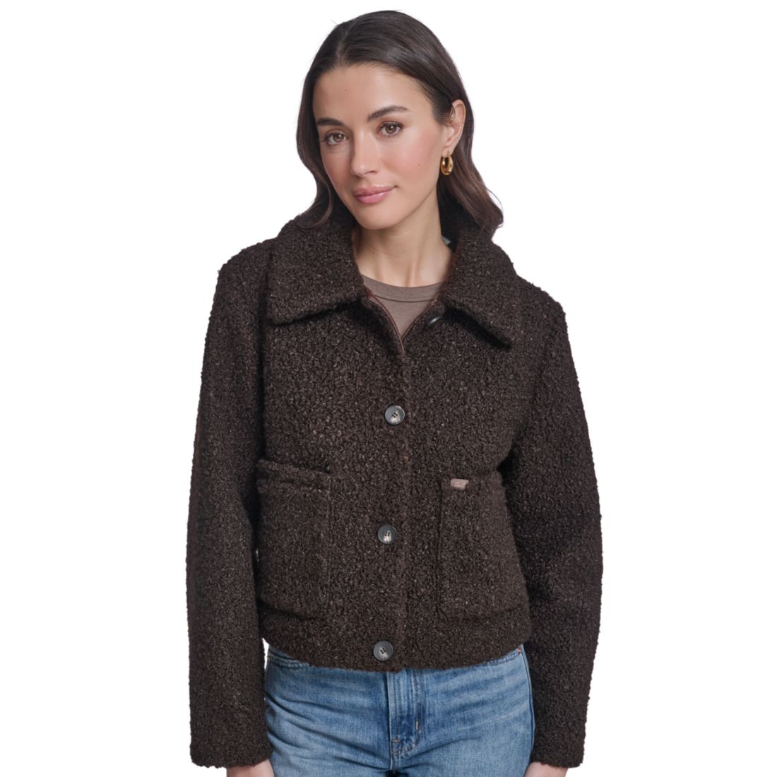 Levi s Women's Laydown Collar Cropped Boucle Work Jacket