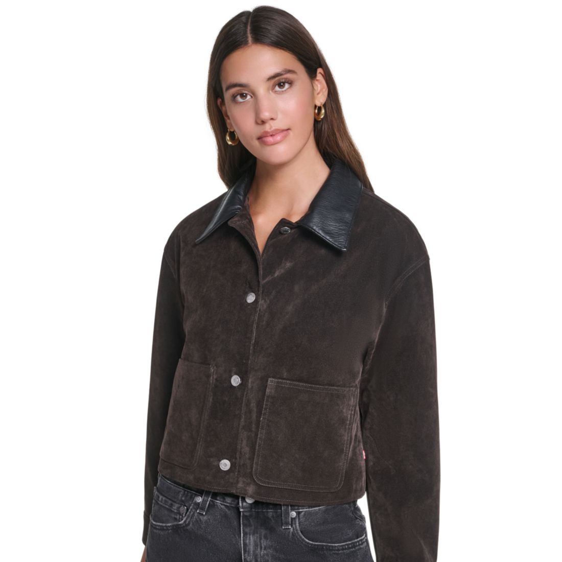 Levi s Women's Laydown Collar Cropped Chore Jacket