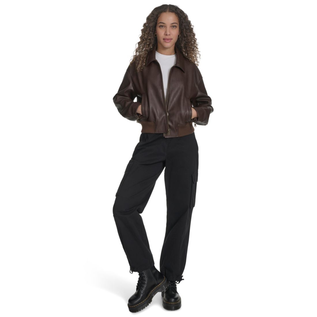 Levi's Women's Faux Leather Lightweight Bomber Jacket