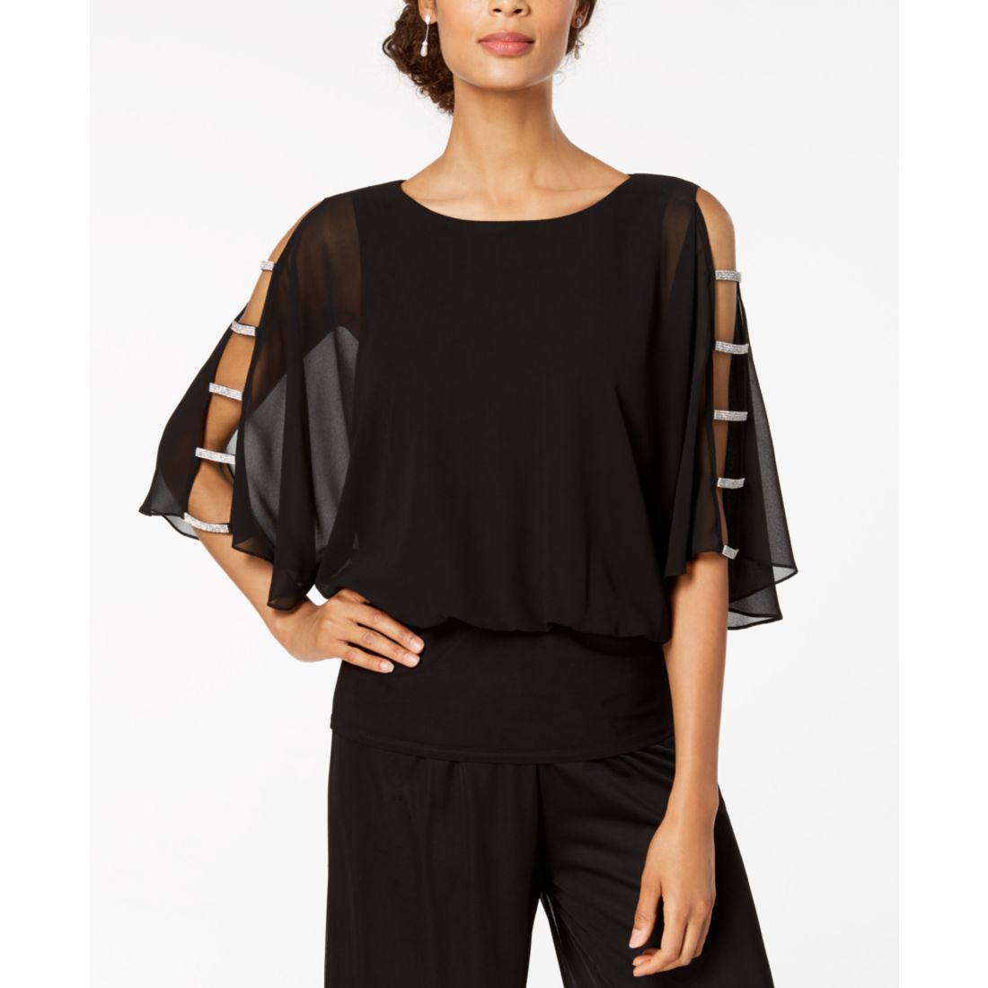 Msk Embellished-Sleeve Top