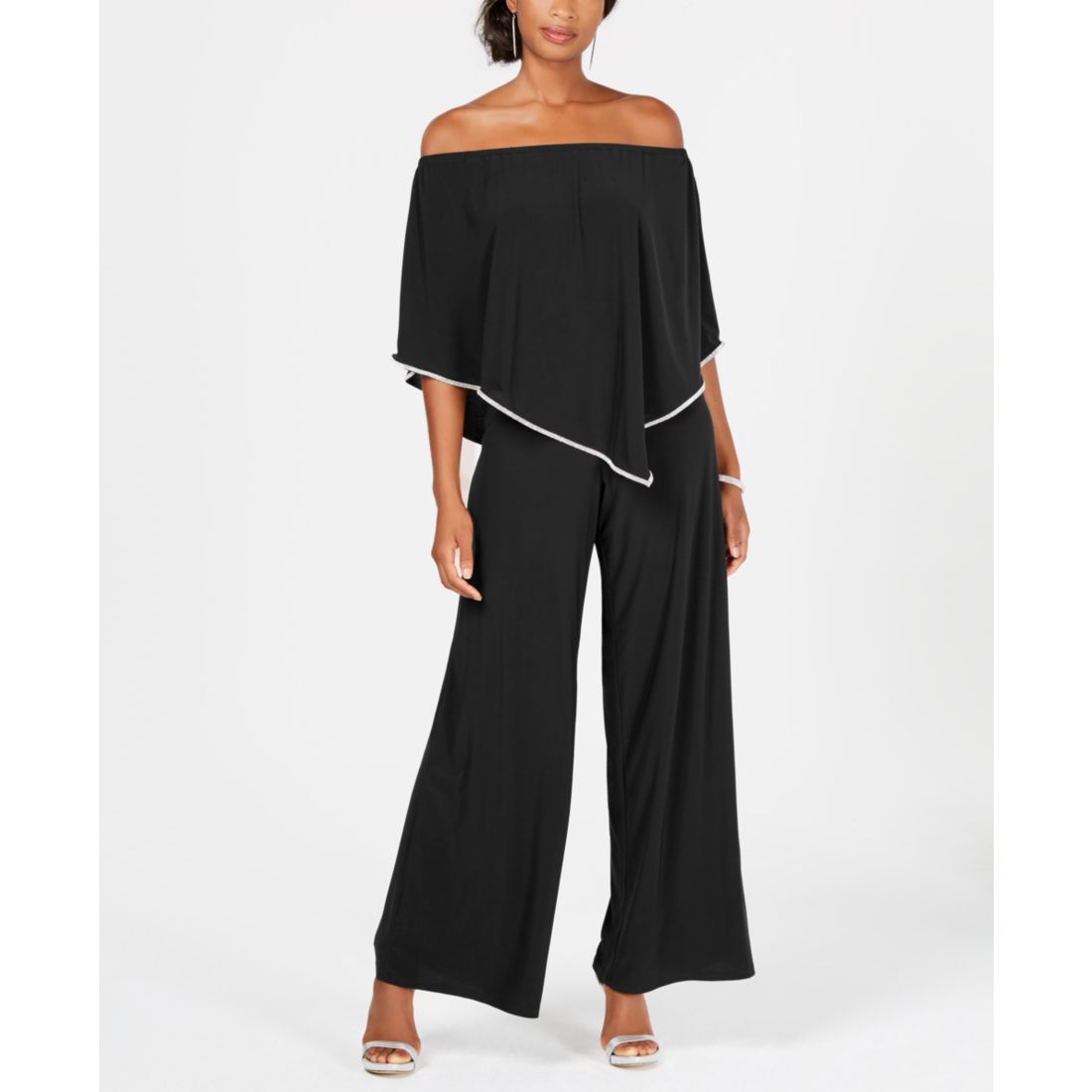 Msk Off-The-Shoulder Overlay Jumpsuit
