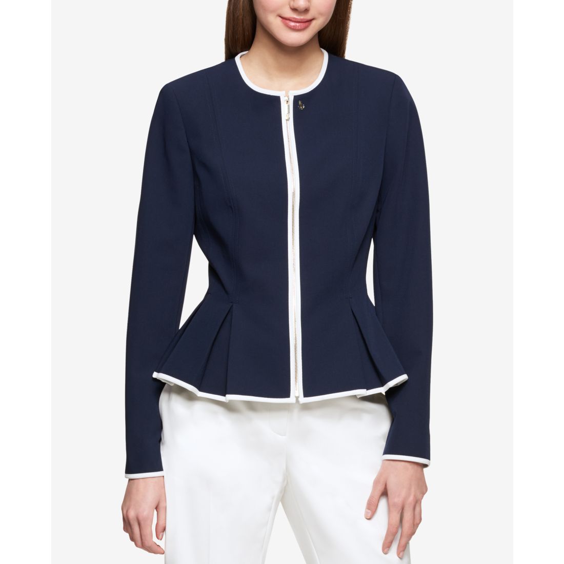 Tommy Hilfiger Women's Zip-Front Peplum Jacket