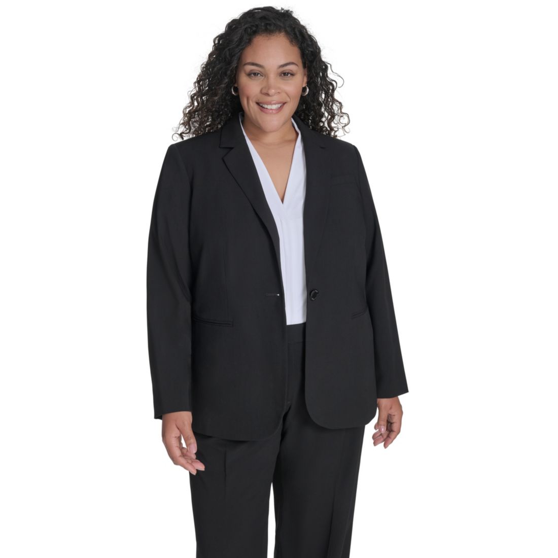 Calvin Klein Plus Size One-Button Blazer