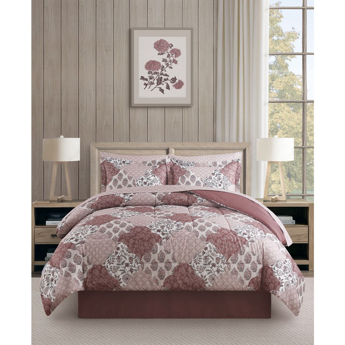 Macy's Kayla Patchwork 8-Piece Reversible Printed Microfiber Comforter Sets