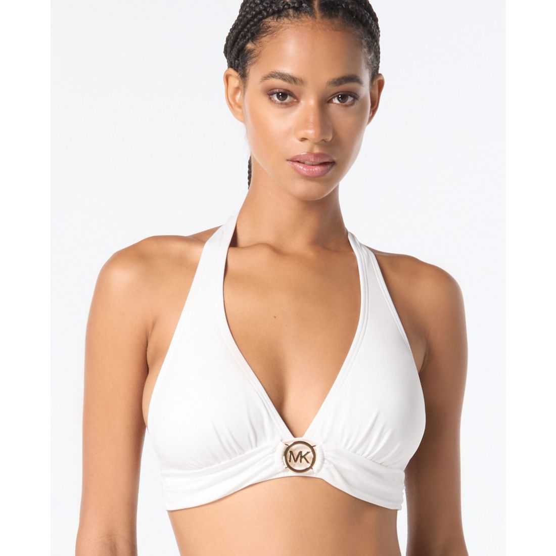 Michael Michael Kors Michael Kors Logo-Ring Halter Bikini Top