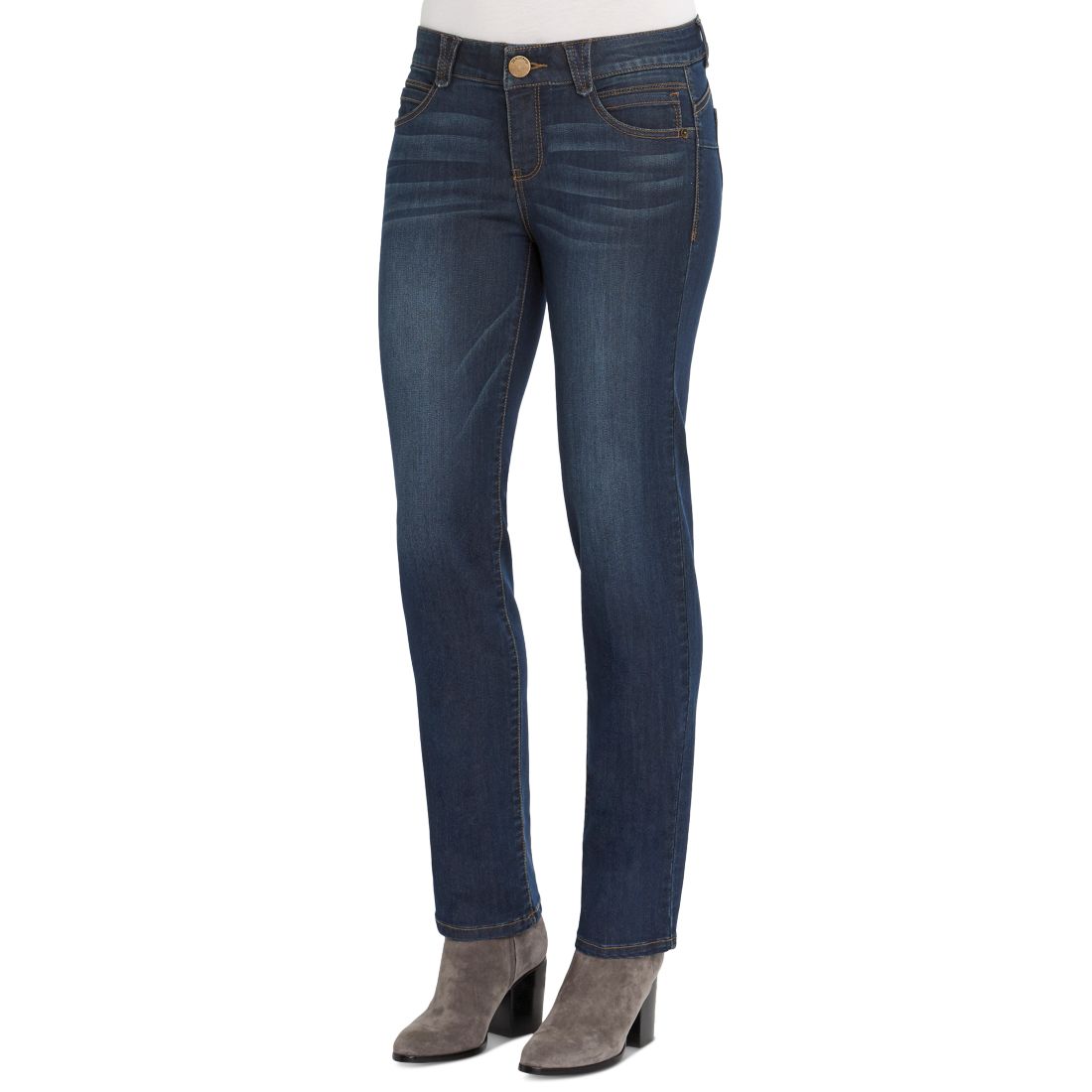 Democracy Petite "Ab"solution Straight-Leg Jeans