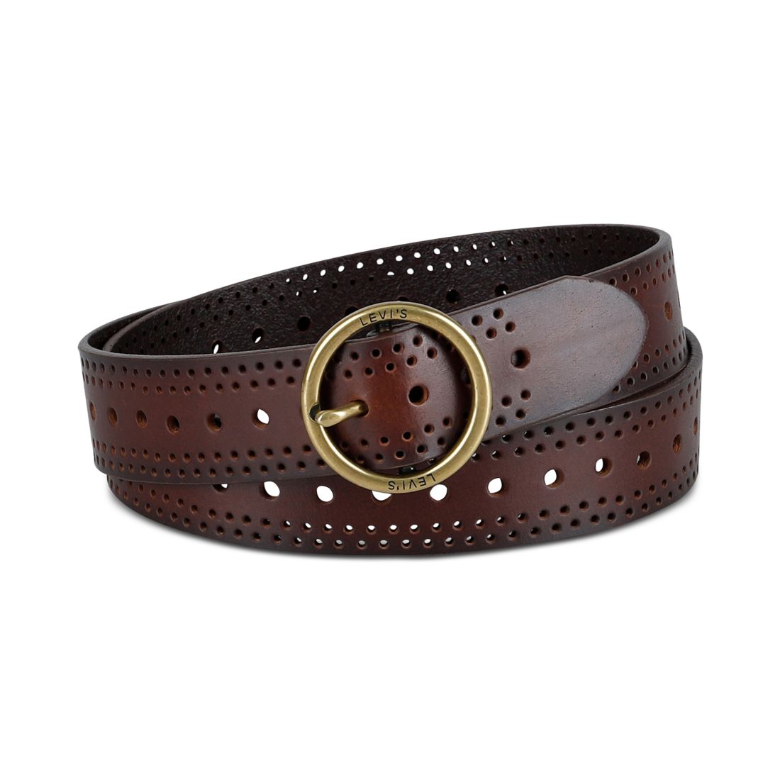 Levi s Women's Adjustable Laser Cut Leather Belt