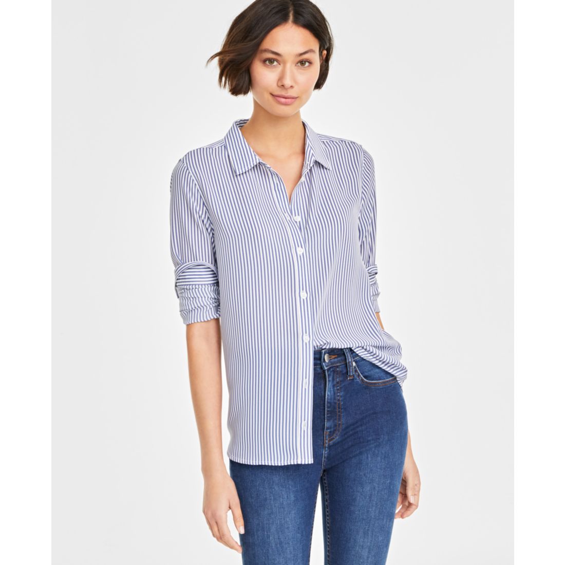 On 34th Women's Button-Front Crepe Shirt, Created for Macy's