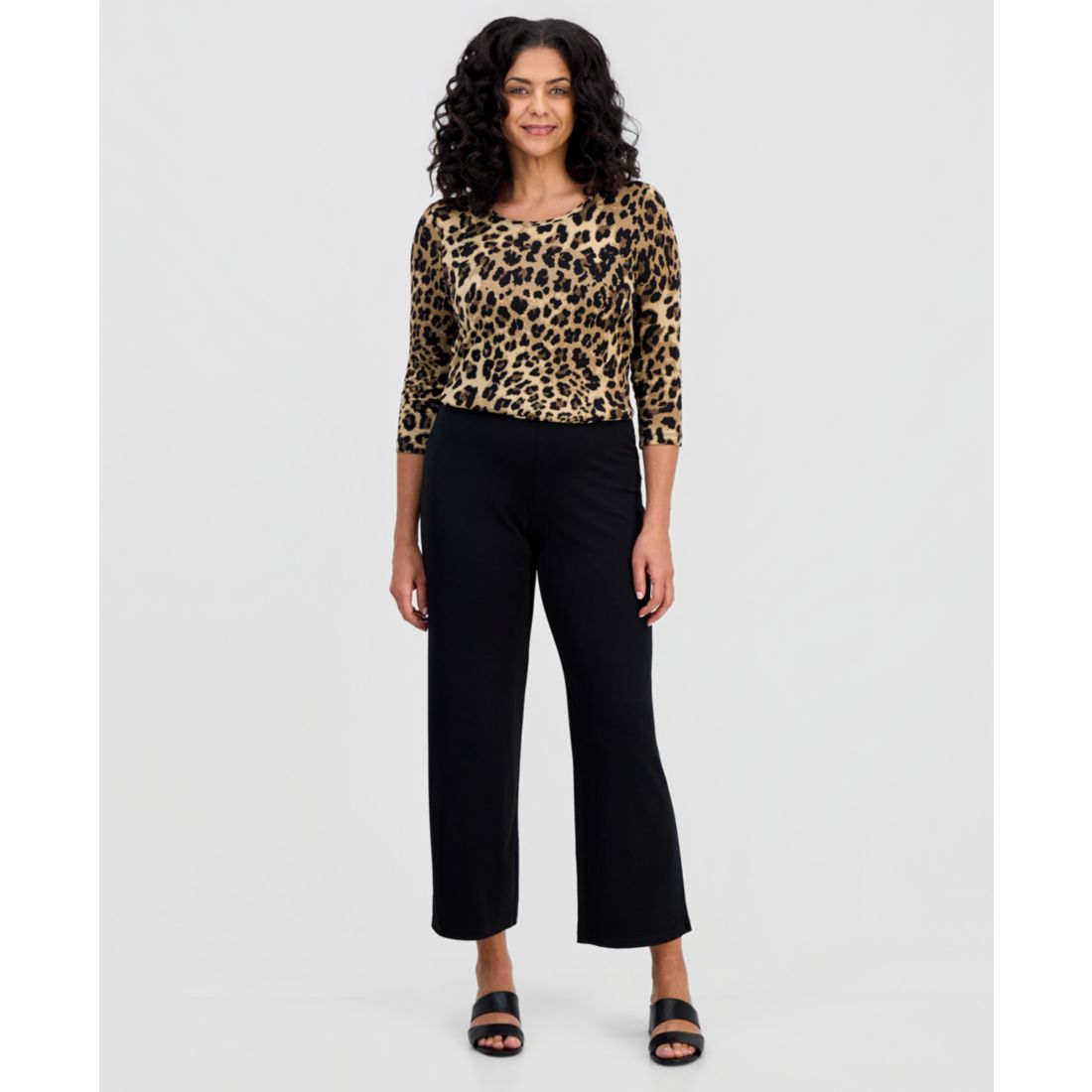 Jm Collection Women's Knit Wide-Leg Pull-On Pants, Regular & Short Lengths, Created for Macy's