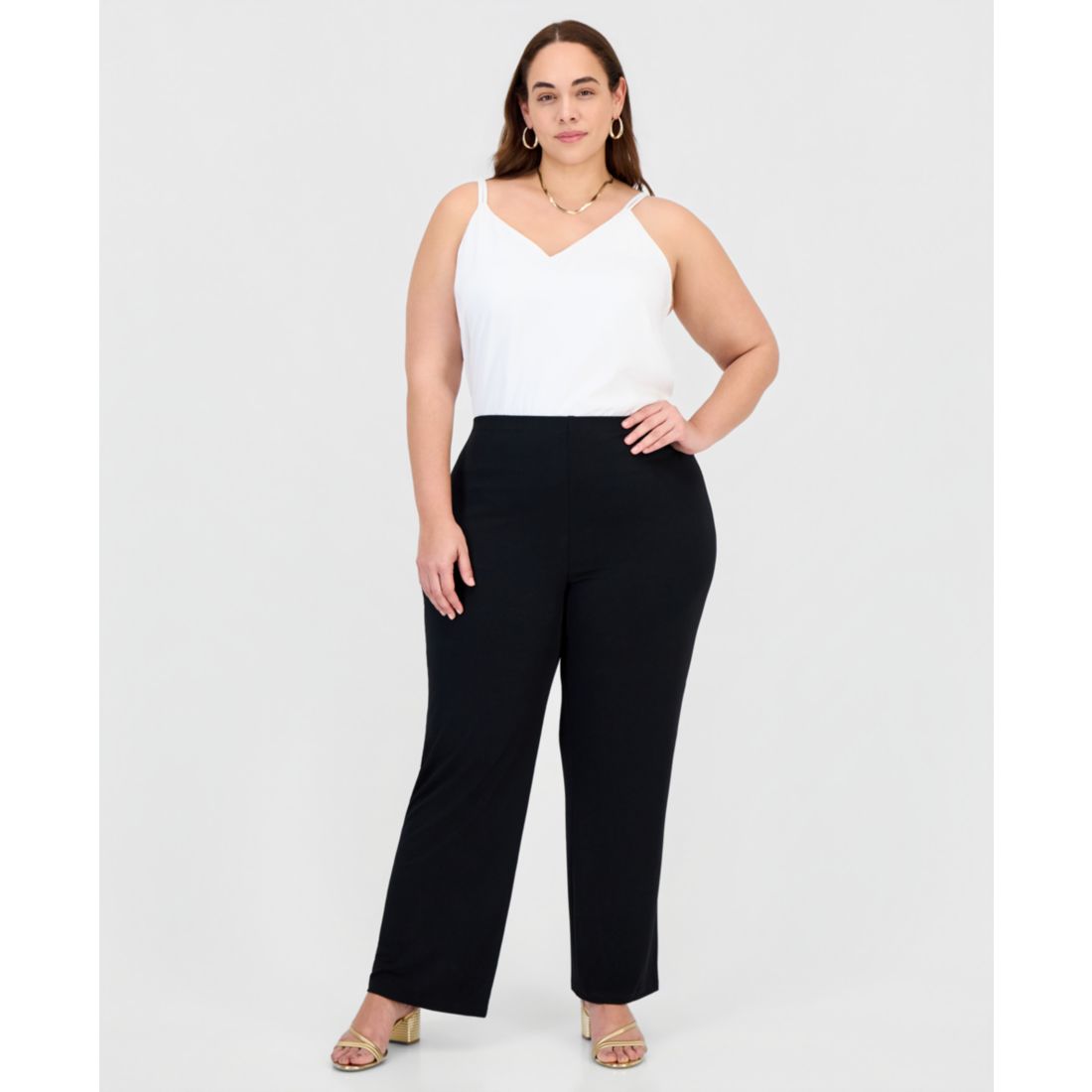 Jm Collection Plus and Petite Plus Size Wide-Leg Pull-On Pants, Exclusively at Macy's