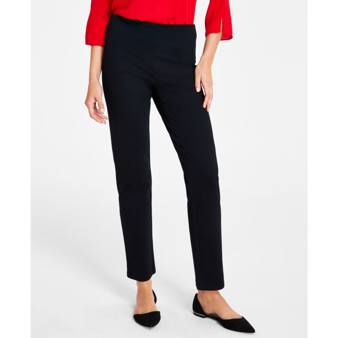 Jm Collection Women's Ponte-Knit Pull-On Ankle Pants, Exclusively at Macy's