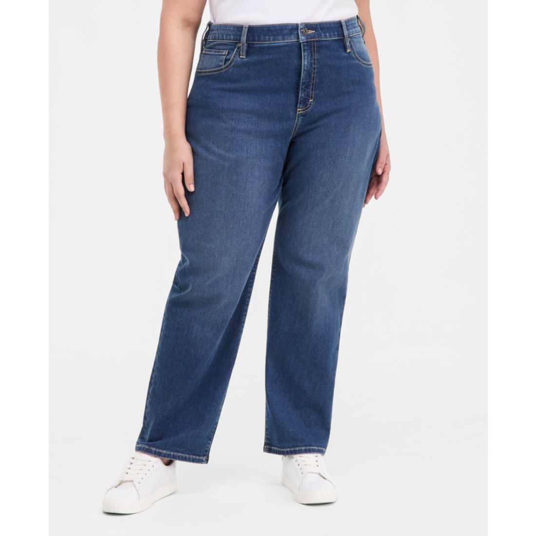 Style & Co Plus Size High-Rise Straight-Leg Jeans, Exclusively at Macy's