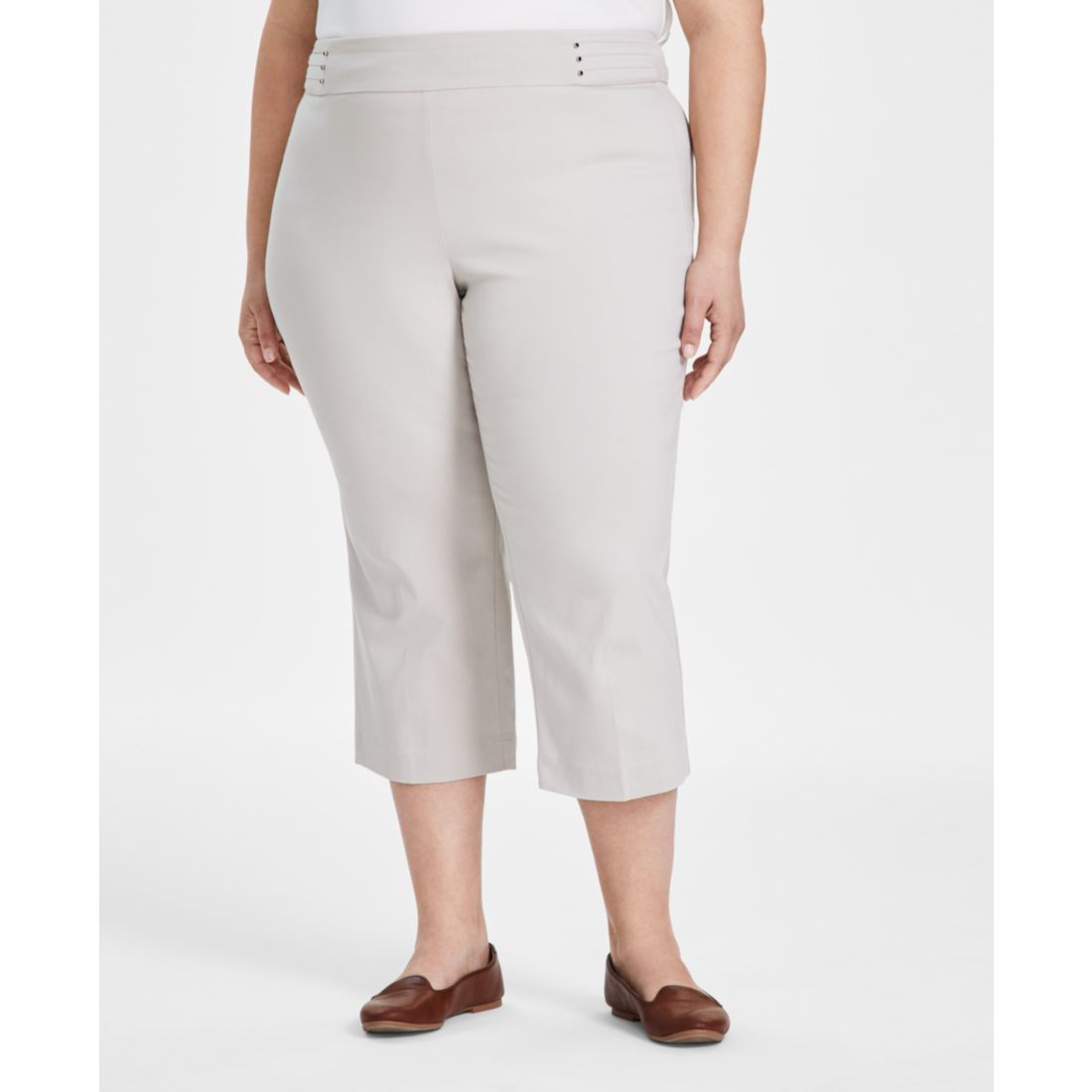 Jm Collection Plus Size Tummy Control Pull-On Capri Pants, Exclusively at Macy's