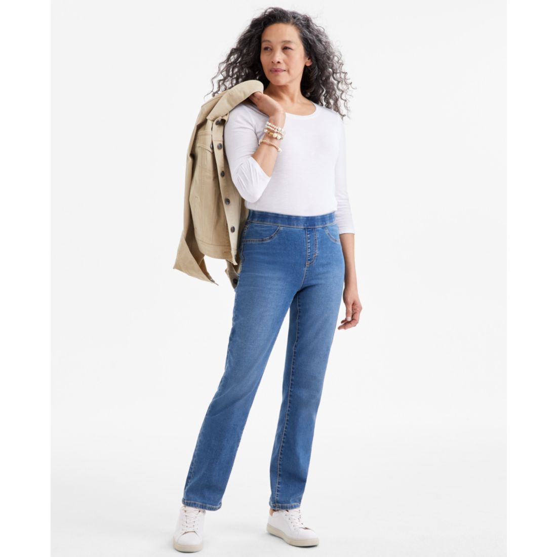 Style & Co Women's Mid-Rise Straight Pull-On Jeans, Exclusively at Macy's