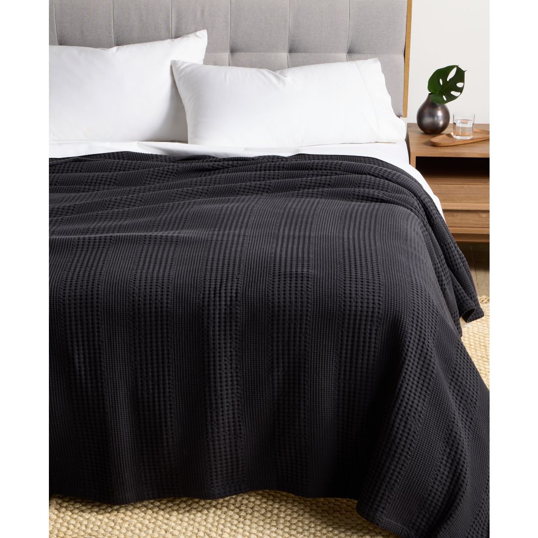Oake Cotton Waffle Blanket, King, Exclusively at Macy's