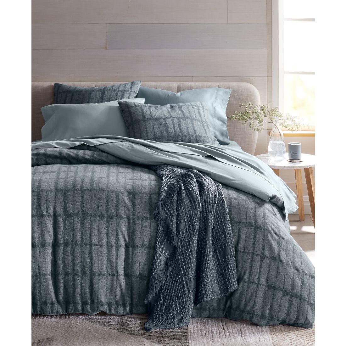 Oake Indigo Stripe 3-Pc. Comforter Set, King, Exclusively at Macy's