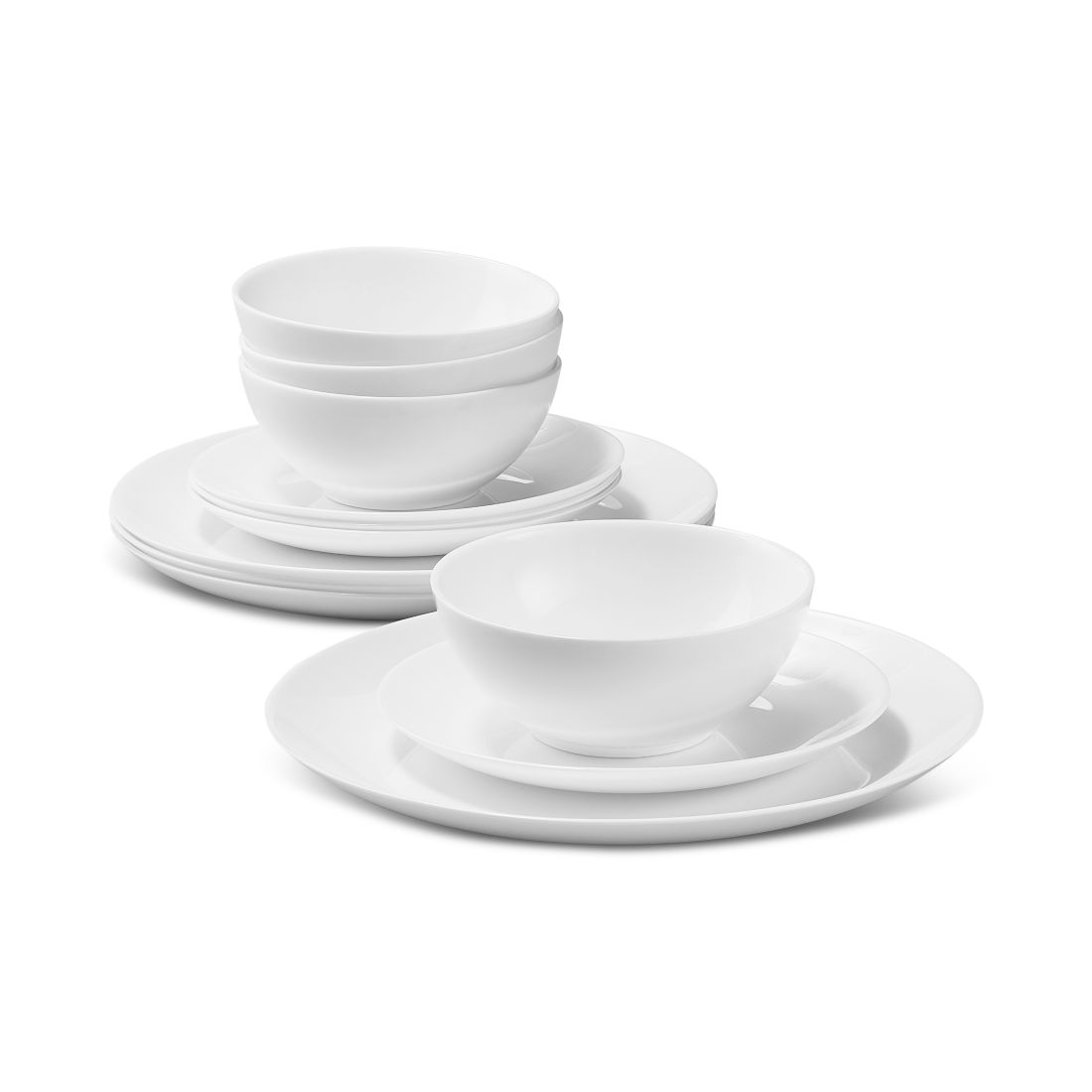 Arch Studio Opal Glass Coupe 12 Pc. Dinnerware Set, Service for 4, Exclusively at Macy's