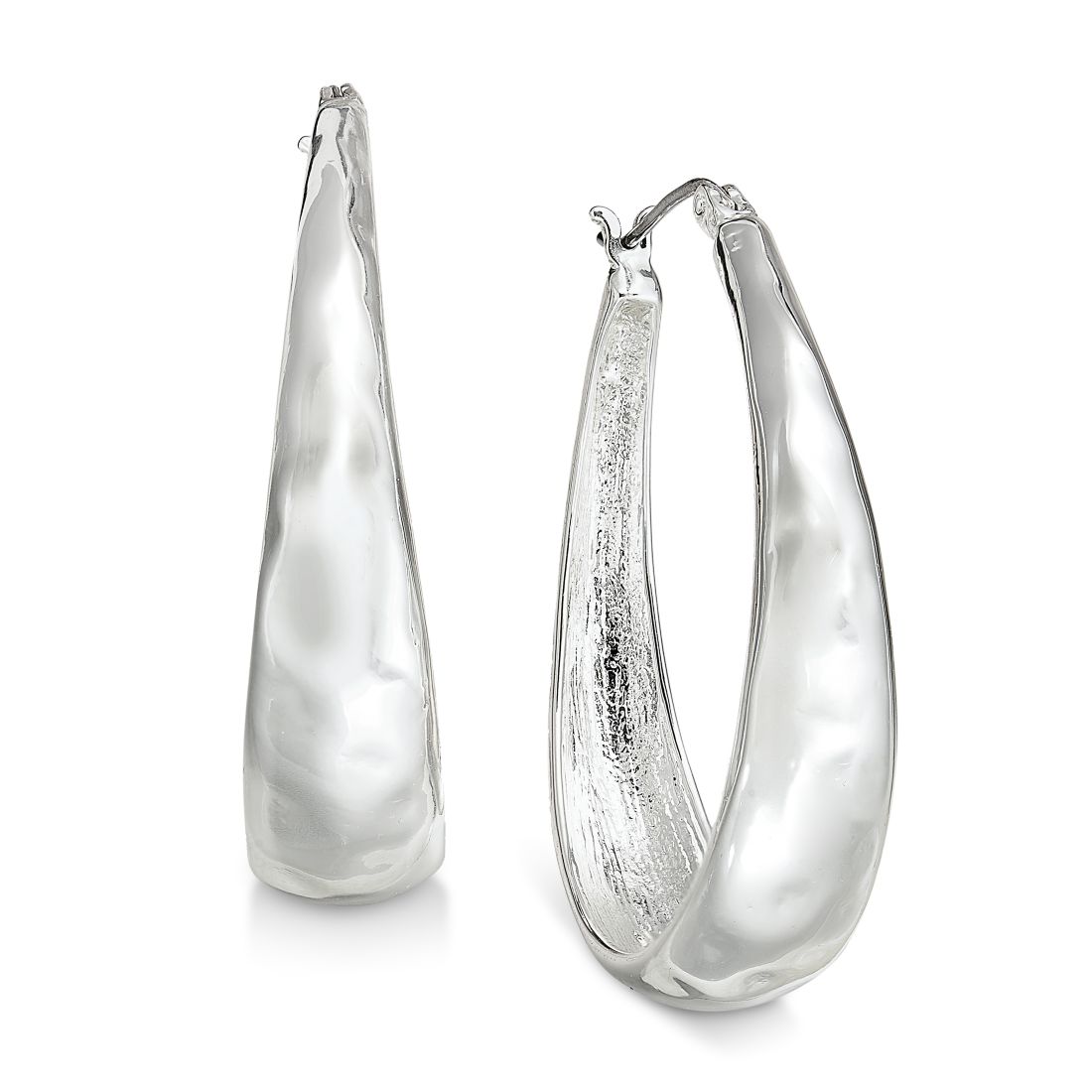 Style & Co Hammered Oval Hoop Earrings, Exclusively at Macy's