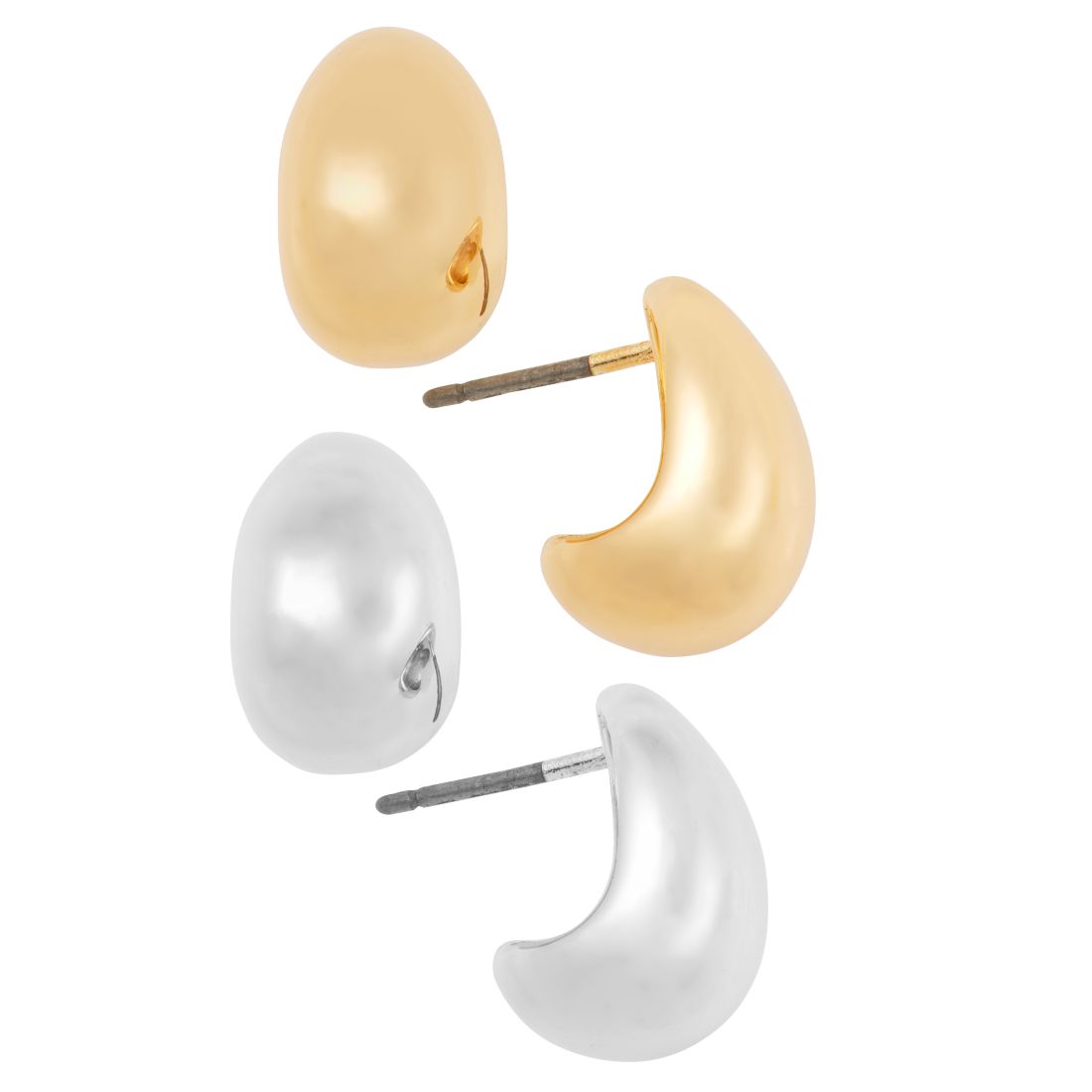 On 34th Two-Tone 2-Pc. Set Puffy Teardrop Stud Earrings, Exclusively at Macy's