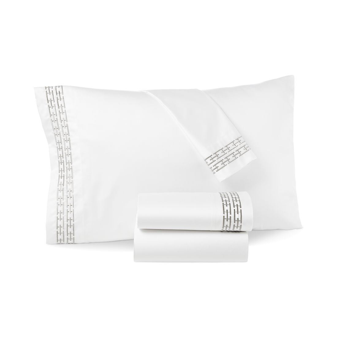 Hotel Collection Chain Links Embroidered 500 Thread Count Pima Cotton Fitted Sheet, King, Exclusively at Macy's