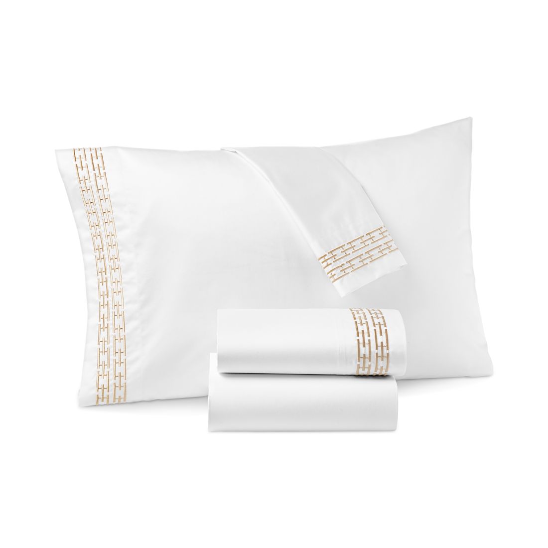 Hotel Collection Chain Links Embroidered 500 Thread Count Pima Cotton Flat Sheet, King, Exclusively at Macy's