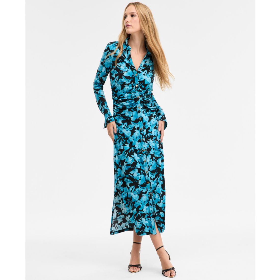 Macy*s I.n.c. International Concepts Women's Printed Long Sleeve Collared  Maxi Dress, Macy's Exclusive available now at South Hills Village