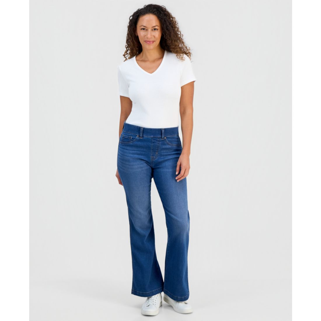 Style & Co Petite Pull-On Shaping High-Rise Bootcut Jeans, Macy's Exclusive