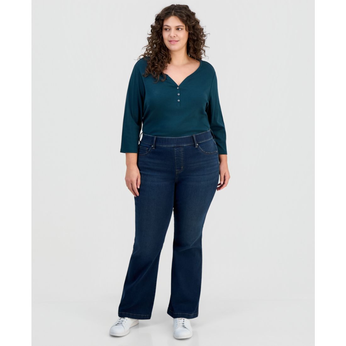 Style & Co Plus Size Shaping Pull-On Bootcut Jeans, Macy's Exclusive