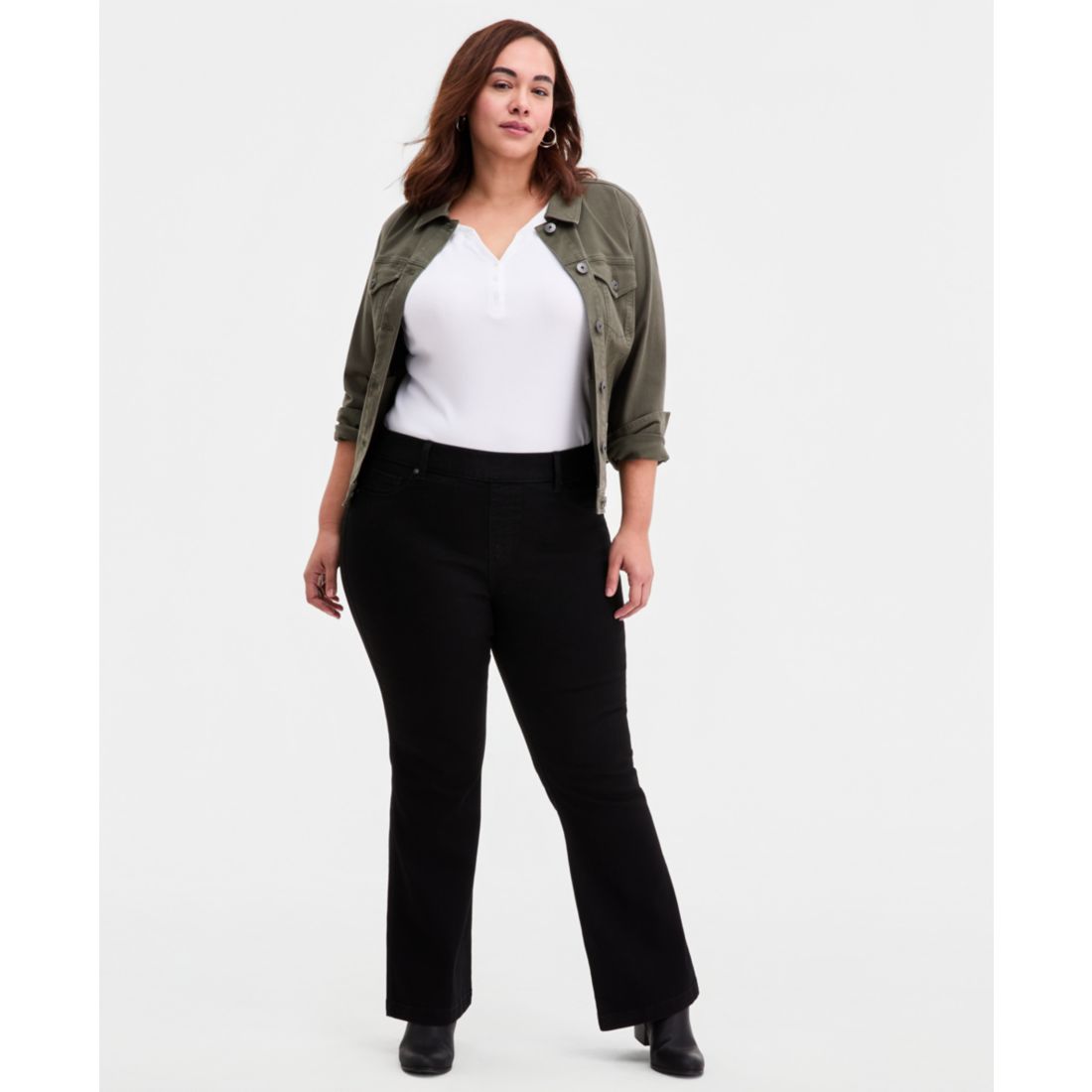 Style & Co Plus Size Pull-On Shaping High-Rise Bootcut Jeans, Macy's Exclusive