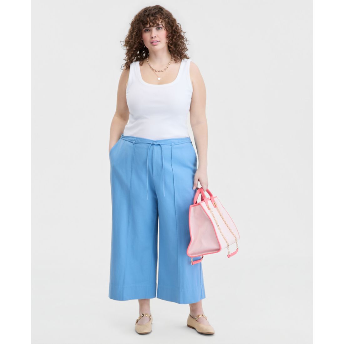 On 34th Trendy Plus Size Cropped Wide-Leg Pants, Macy's Exclusive
