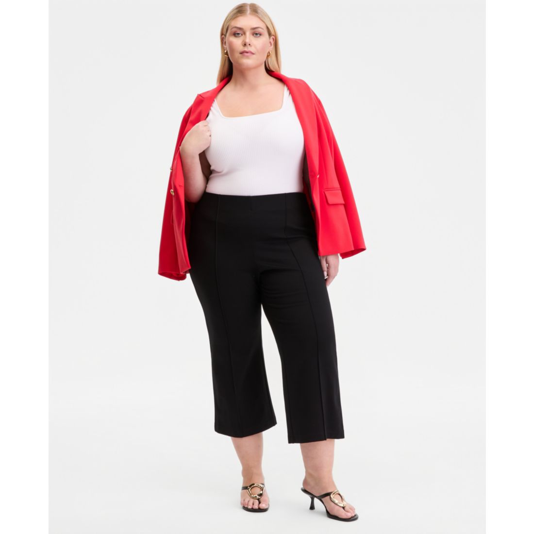 I.n.c. International Concepts Plus Size High Rise Pull-On Ponte Pants, Macy's Exclusive