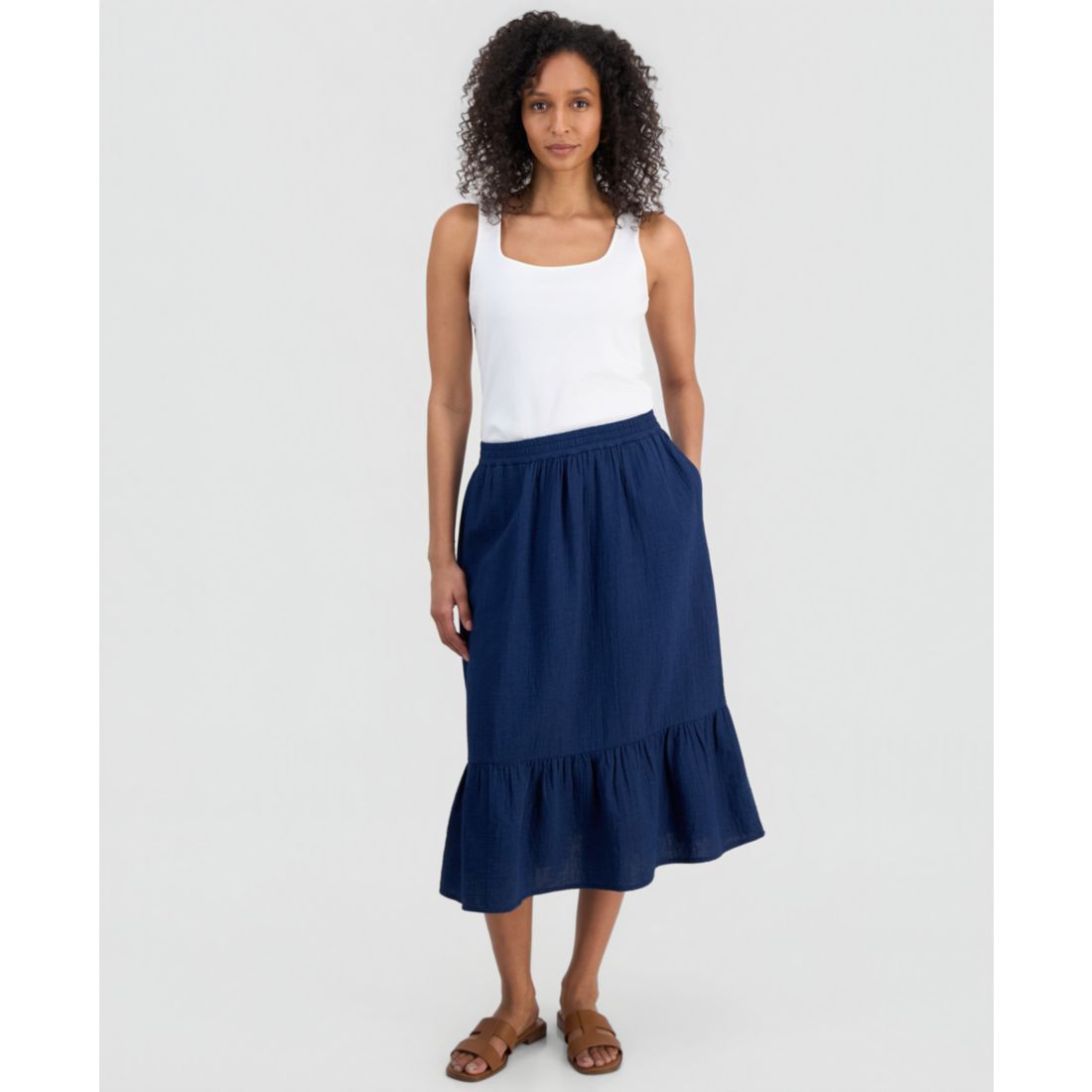 Style & Co Petite Pull-On Midi Skirt, Macy's Exclusive
