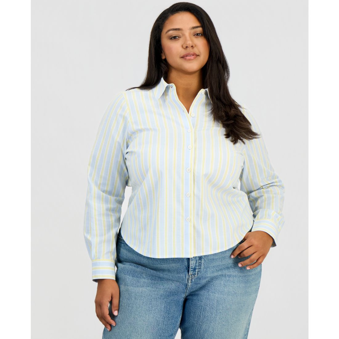 On 34th Trendy Plus Size Tie-Back Button-Front Shirt, Macy's Exclusive