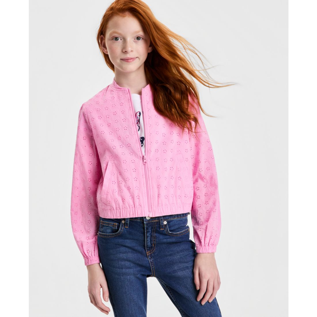 Epic Threads Girls' 5-20 Cotton Eyelet Bomber Jacket, Macy's Exclusive