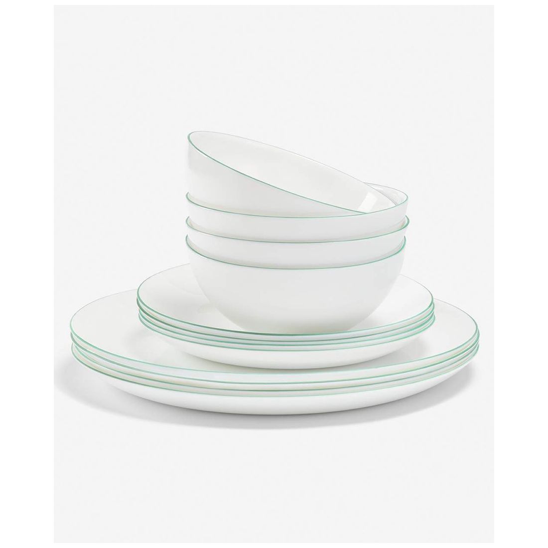 Arch Studio Opal Glass Rim 12-Pc. Dinnerware Set, Service For 4