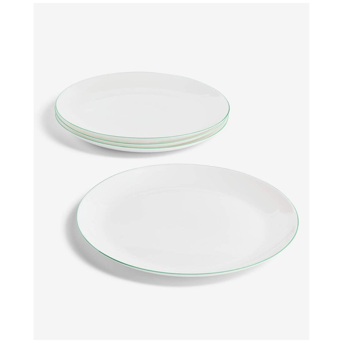 Arch Studio Opal Glass Rim Dinner Plates, Set of 4, Service For 4