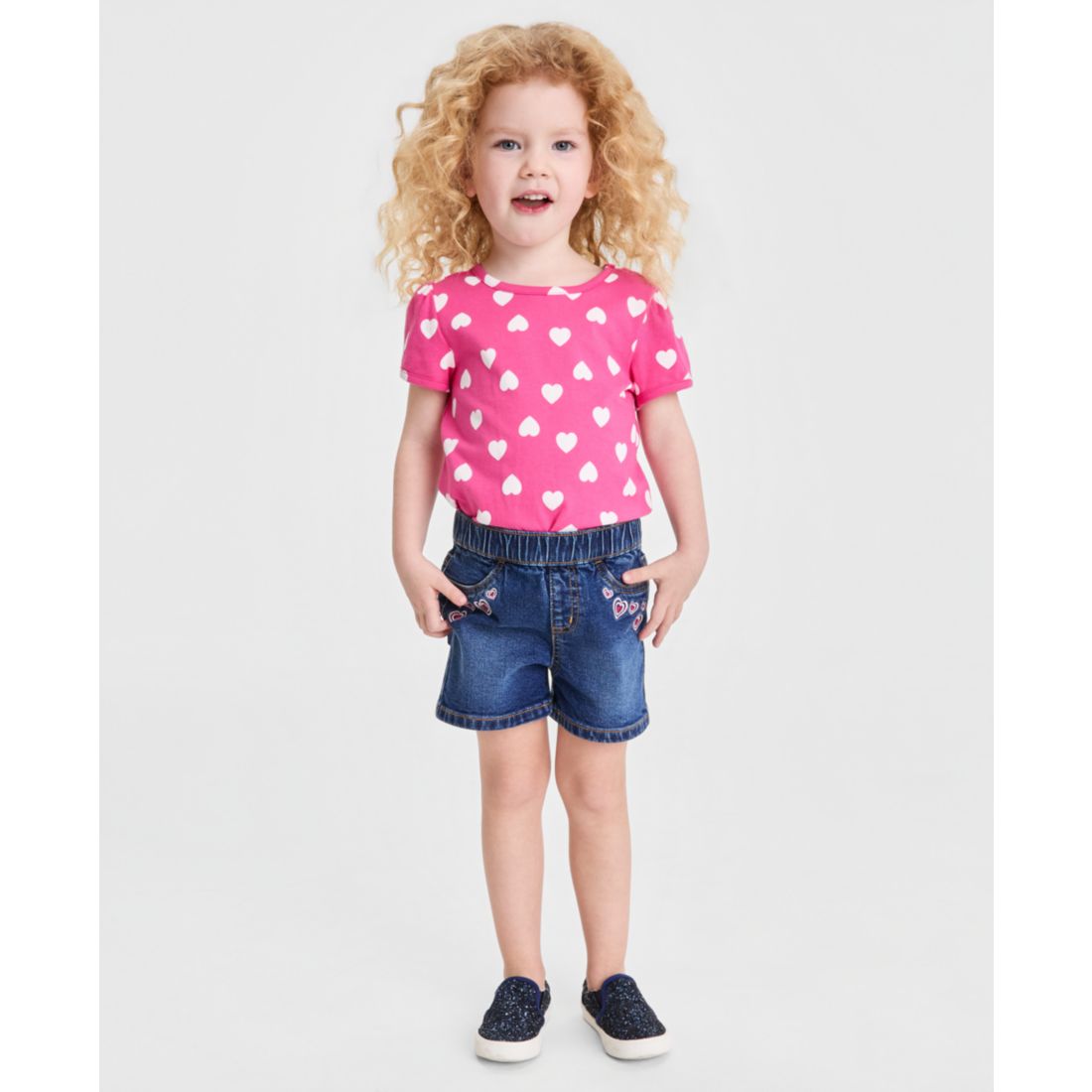 Epic Threads Girls' 12M-5T Hearts Pull-On Shorts, Macy's Exclusive