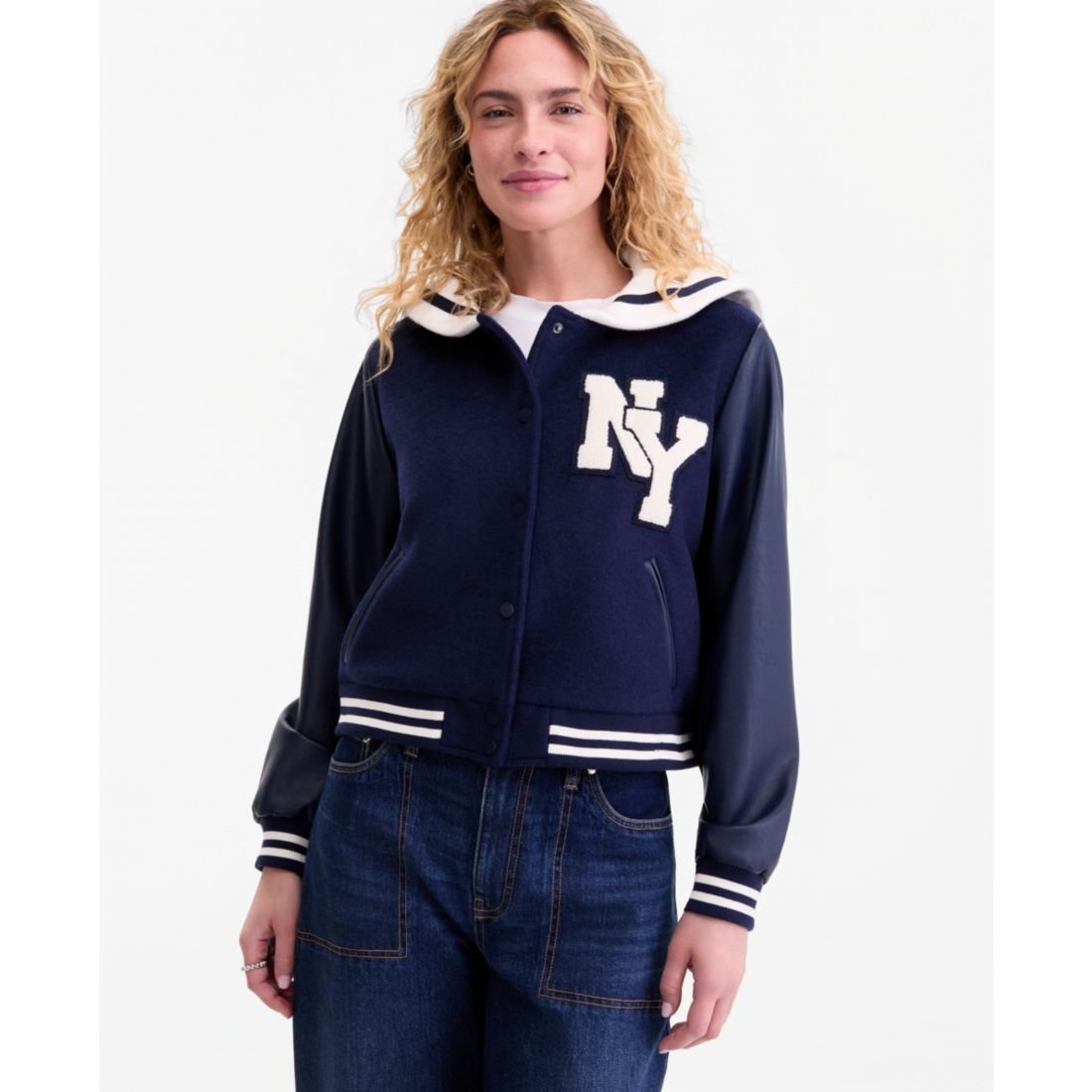 On 34th Women's Sailor-Collar Varsity Jacket, Macy's Exclusive