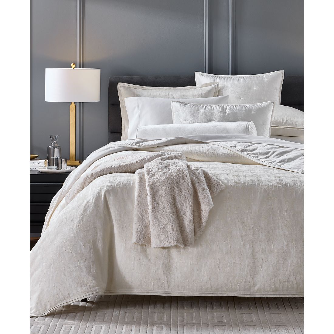 Hotel Collection Cresca Solid 3-Pc. Duvet Cover Set, King, Macy's Exclusive