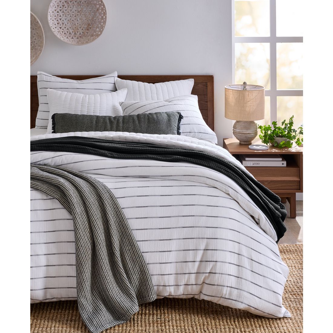 Oake Haven Striped Shadow 3-Pc. Comforter Set, King, Macy's Exclusive