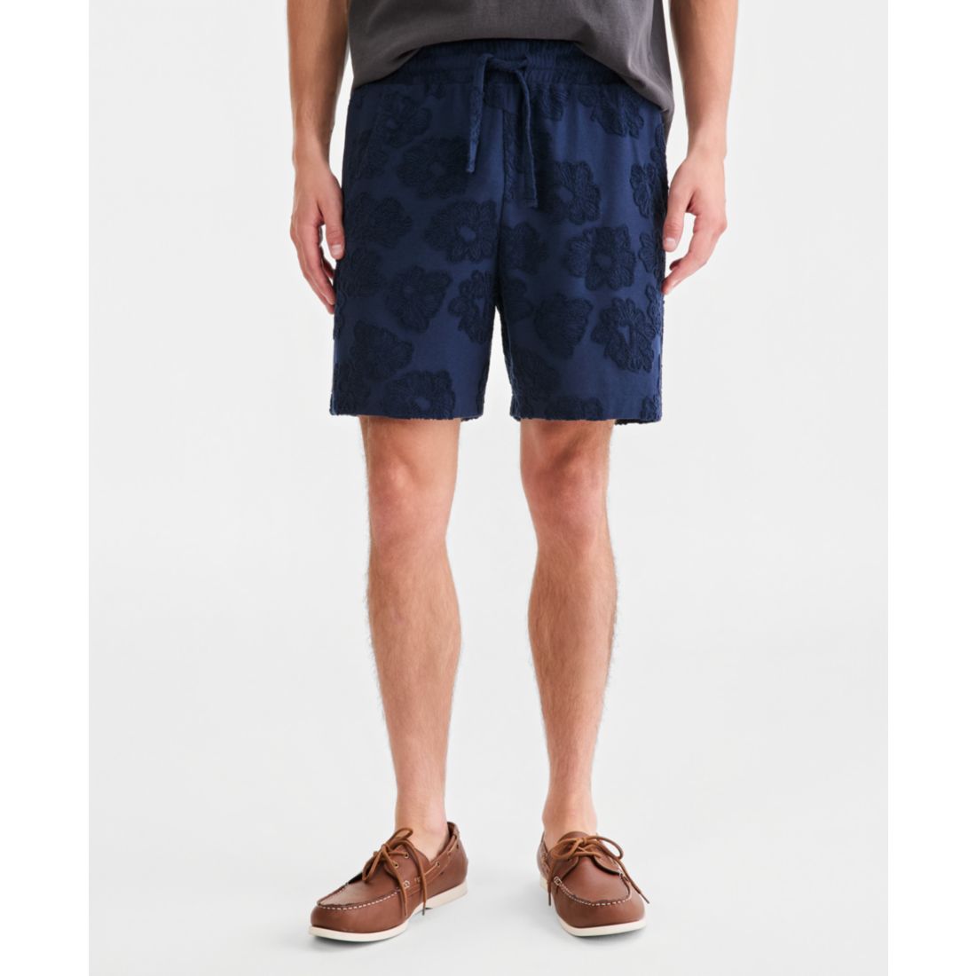 Sun + Stone Men's Textured Floral Pull-On Shorts, Macy's Exclusive