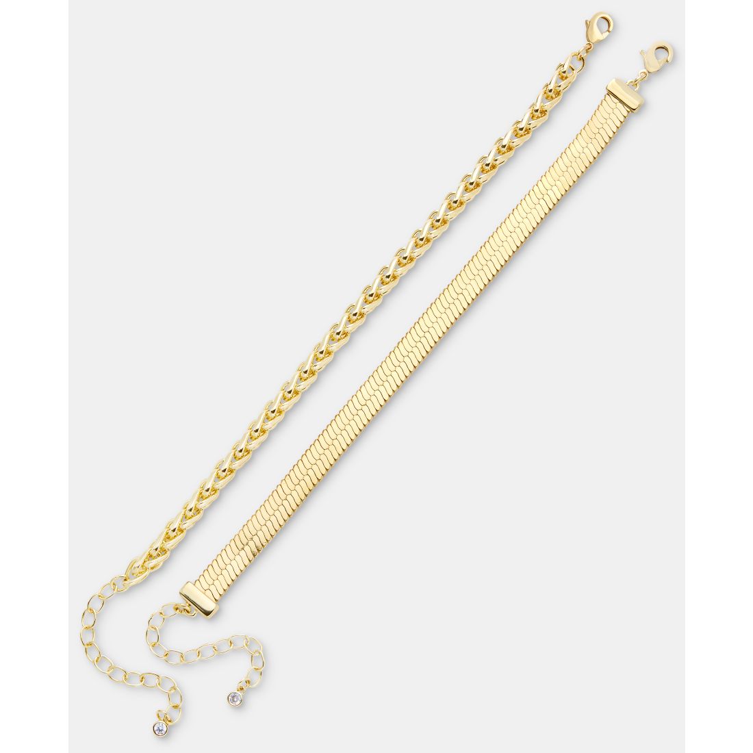 On 34th 2-Pc. Set Herringbone and Wheat Chain Flex Bracelets, Macy's Exclusive